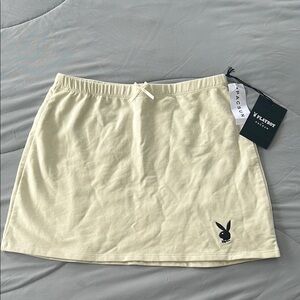 PLAYBOY Cream Skater Mini Skirt Casual